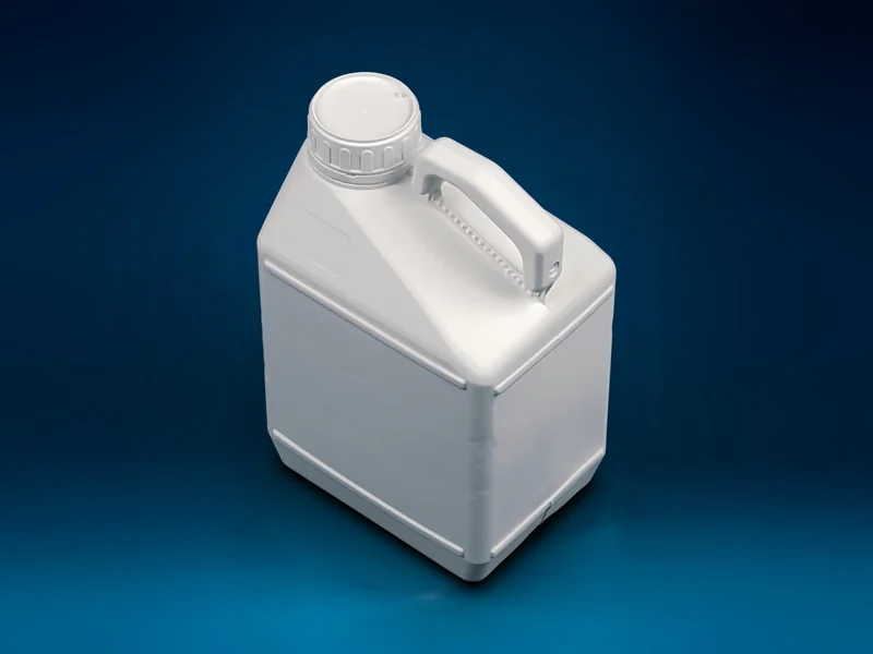 JE5000 jerrycan seen from above, showing the neck and handle (3D render)